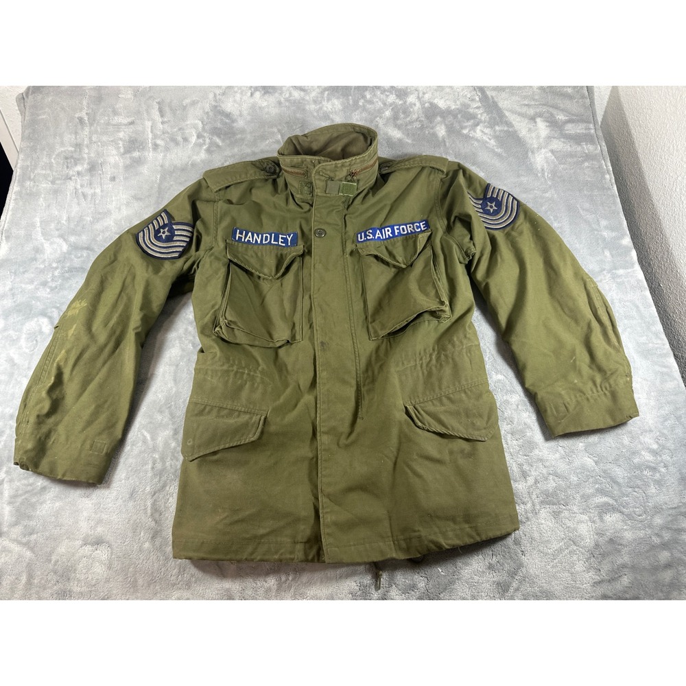Vintage 1973 Alpha Industries M-65 Field Jacket US Air Force Small Regular OG107